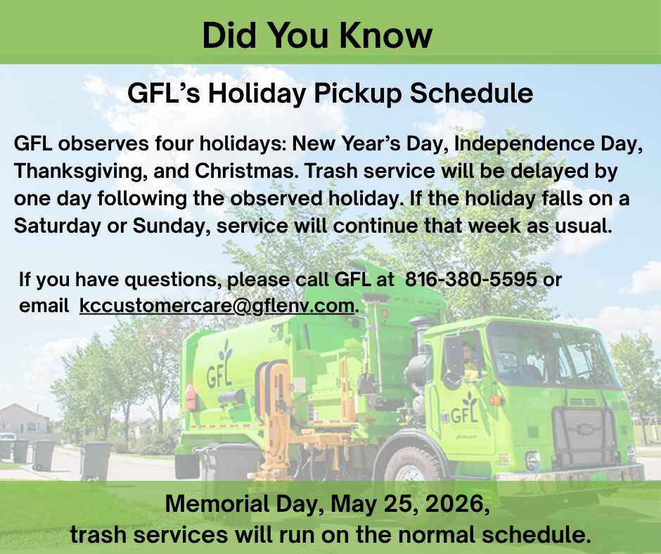 GFLs Holiday Schedule